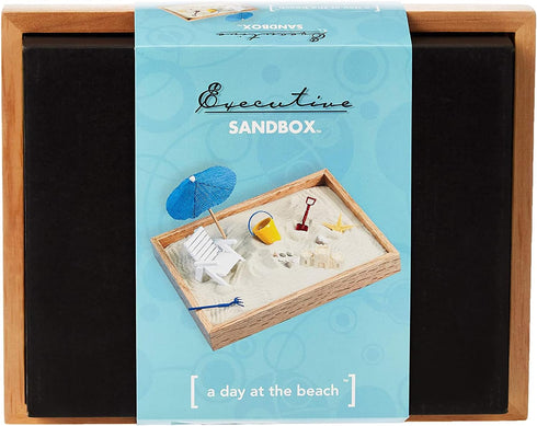 Be Good Company 8 10 8 Executive Sandbox - Beach Themed Zen Garden - Desktop Stress Relieving Office Decor - Includes x