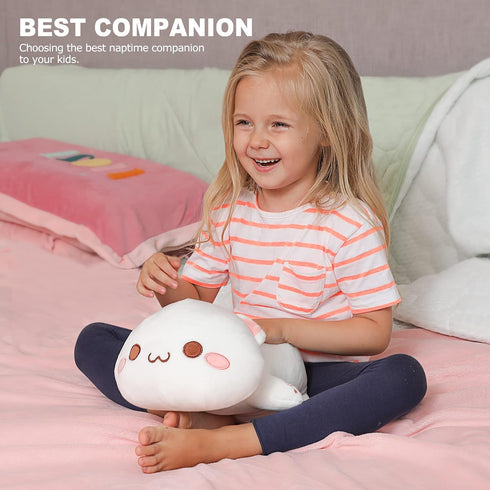 12") Onsoyours Cute Kitten Plush Toy Stuffed Animal Pet Kitty Soft Anime Cat Plush Pillow for Kids (White Cat