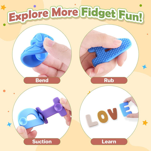 Alphabet ABC Learning Educational Toys - Textured Sensory Fidget Toys for Toddlers Kids - Educational Tools Suction Toy