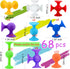 68 Set 3-8 Piece Suction Cup Toys Bath Toys, Construction Silicone Building Blocks Stocking Stuffers DIY Blocks Sucker