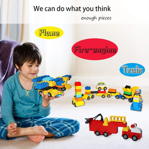 Building Blocks Car Set for Kids, 171 Pieces for Toddlers 2-5, Classic Large Building Bricks, Educational Toys