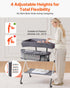 VEVOR Baby Changing Table, Foldable Diaper Change Station with Side Basket, Adjustable Height Changing Table