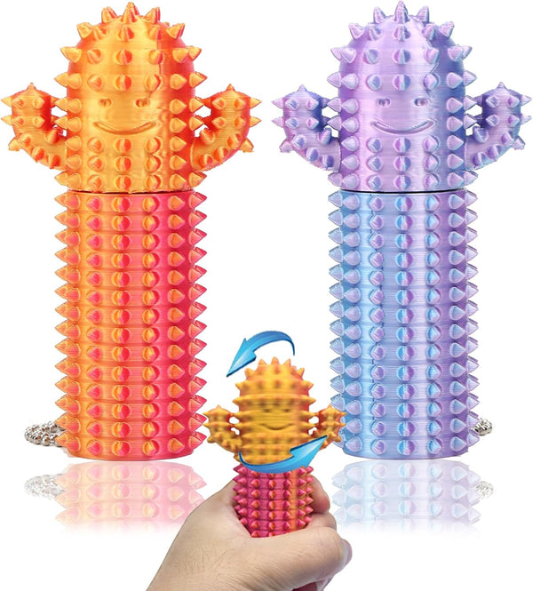 Deiviko 2Pcs Little Ouchies Fidget, Cactus Pain Stim Fidget Toy, Rotating Spiky Grippie