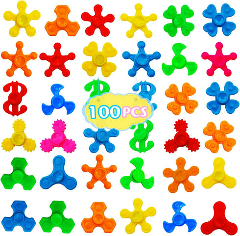 LANQKUISZ 100 Pack Mini Fidget Spinner Toys,Stress Relief Sensory Toys,Birthday Party Favors Gifts for Kids Teens