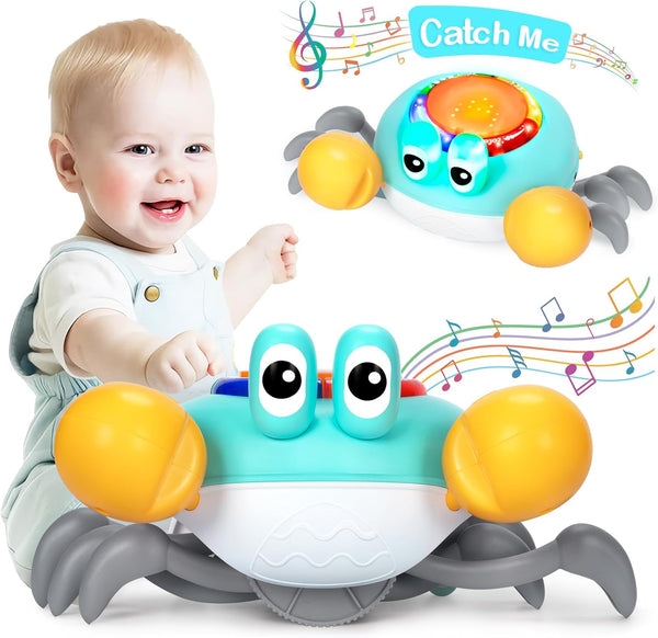 Musical Crawling Crab Baby Toy - Tummy Time Toys for 6-12 Months
