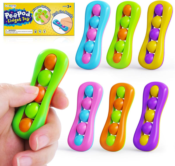 LESONG Fidget Sensory Toys for Kids: 6 Pack Colorful Finger Spinner Toys