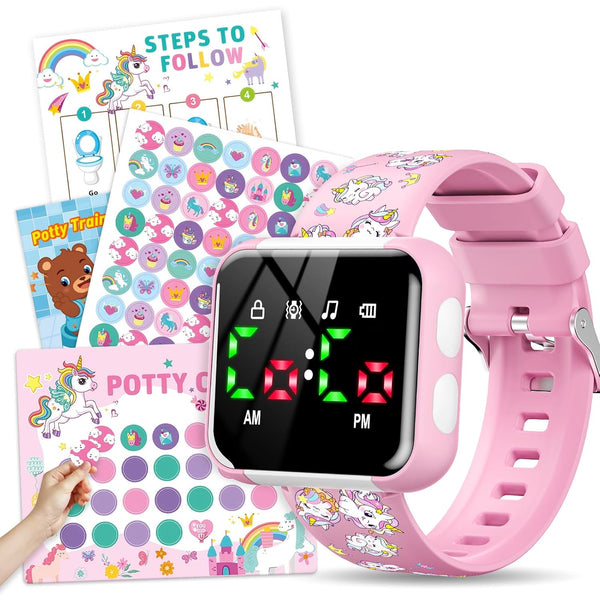 Etuwoe Potty Training Watch & Chart for Toddler Girls: Adjustable Volume Potty Watches