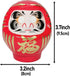 Daruma Doll 3.7inch Tall (Red), Paper-Mache, Traditional Crafts, Handcrafted in Japan