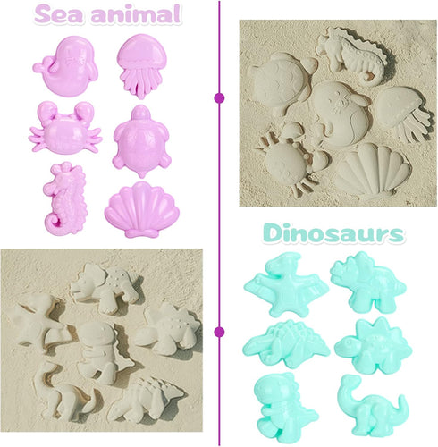 Tagitary Beach Sand Toys Set for Kids 3-10, Bucket Watering Can Shovel Rake Sand Molds with Beach Shell Bag