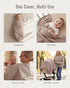 4-in-1 Blissful Diary Muslin Multi-Use Cloth - Privacy Nursing Cover, Swaddle Blanket, Car Seat Cover, Burp Cloth
