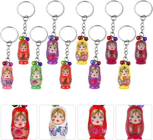 Toyvian 36pcs Key Chain Russian Doll Keychains, Miniature Babushka Doll Mobile Phone Charm Pendant