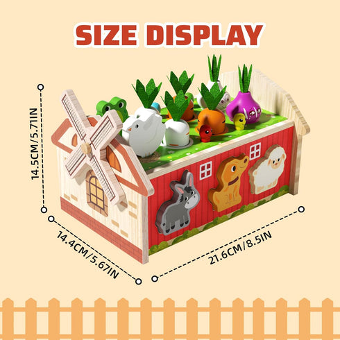 1 2 3 1-3, 1 1st JAUNTY Montessori Toy for Toddlers Years Old, Wooden Farm Shape Sorting Toy for Baby Boys Girls