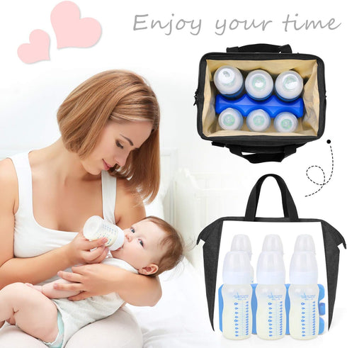 Pack 6 9 Luxja Breastmilk Cooler Bag with an Ice (Fits Bottles, Up to Ounces), Breastmilk Cooler for Breastmilk Bottles