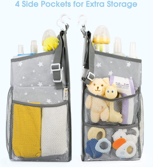 Maliton Changing Table Diaper Organizer - Baby Hanging Diaper Stacker Nursery Caddy Organizer for Cribs Playard Baby