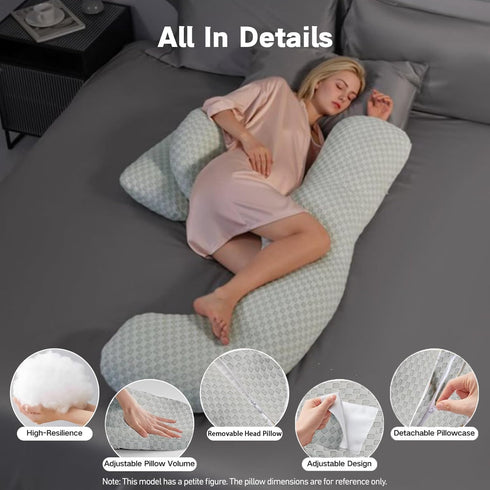 Pregnancy Pillow, SEEDNUR Full Body Maternity Pillow Support for Back, Legs, Belly, HIPS, Pregnancy Body Pillow