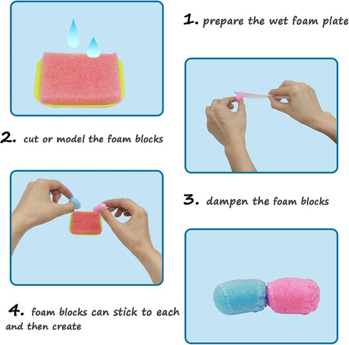 Magic Foam Corn Craft Kit for Kids, 500pcs STEM Building Model Toys, Bulk Crafts Supplies Set for Ages 3-12