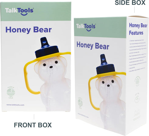 7oz 4+ (2pack) TalkTools Honey Bear Straw Cup with Handle, Soft Straw Trainer for Babies & Toddlers Months Easy-Grip