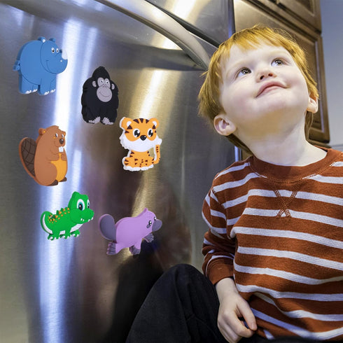 Fridge Magnets for Kids - 16 Cute Cartoon Farm Animal Magnets - Safe Toddler Refrigerator Magnets for Ages 1-3