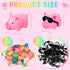 Syhood 150 Packs Mini Rubber Pigs with Sunglasses - Squeaky Piggy Bath Toys for Shower Birthday Party Favors