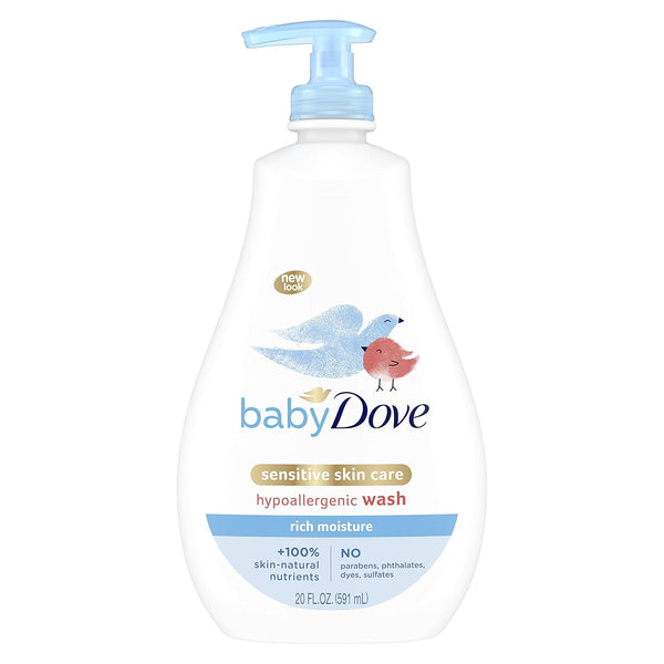 Baby Dove Baby Wash for Sensitive Skin Care, Tear-Free, Hypoallergenic, 20 oz (Packaging May Vary)