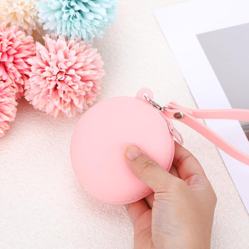 Yylaiire Pink Silicone Nipple Shield Case, Silver Nursing Cups Case, Portable Silicone Storage Holder for Breastfeeding