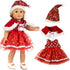 TianBo 3pc Christmas Doll Clothes, 18 Inch Red Color Including Snowflake Hat Shawl Dresses for Girl Dolls