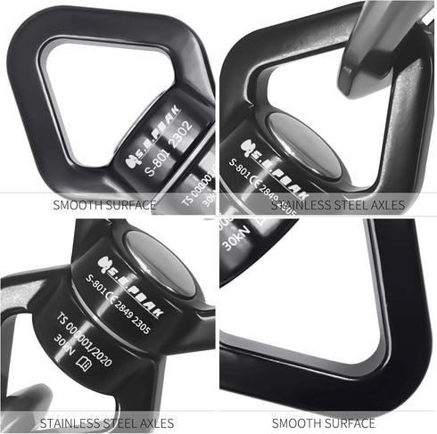 30kN Swing Swivel, CE Certified Safe Swivel Hook, 360° Rotational Device for Tree Swing, Aerial Dance