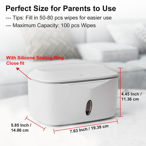 X2 Wipes Dispenser with Weighted Plate, PRO, Seposeve Perfect Pull Baby Wipe Holder, Refillable Wipe Container, Keeps