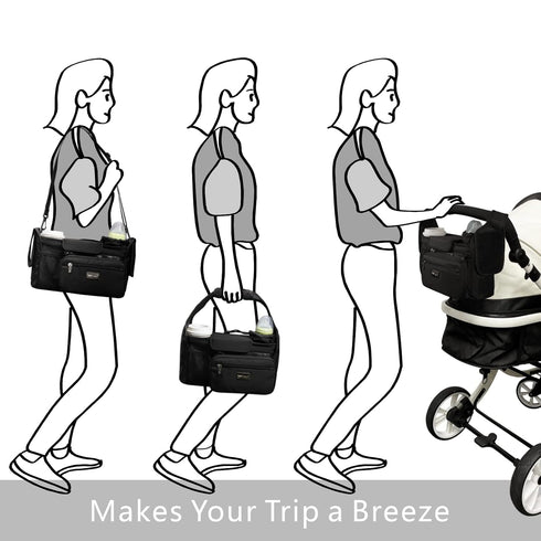TOPDesign Universal Baby Stroller Organizer, Stroller Caddy with Heightened Insulated Cup Holders & Non-Slip Secure