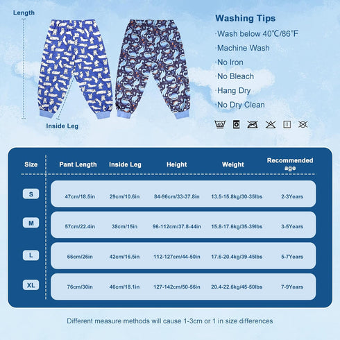 2 Packs MOEMOE BABY Leakproof Diaper Pants for Potty Training Overnight Diaper Short for Toddler Boys and Girls