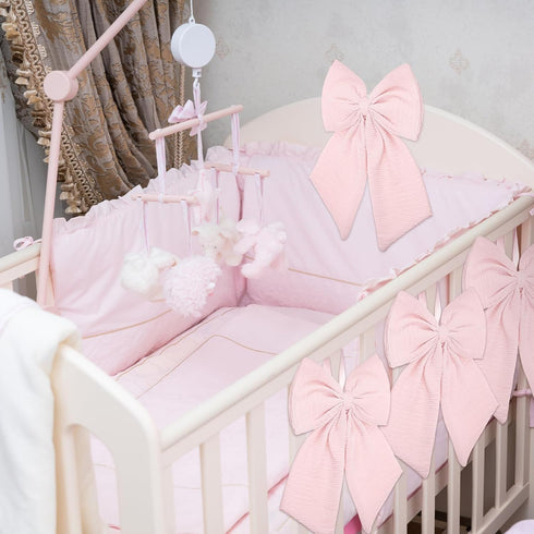 2 11 16 inch Riceshoot Pcs Large Crib Bows x Coquette Bow Decorations for Nursery Crib Canopy Bed Large Bow Room