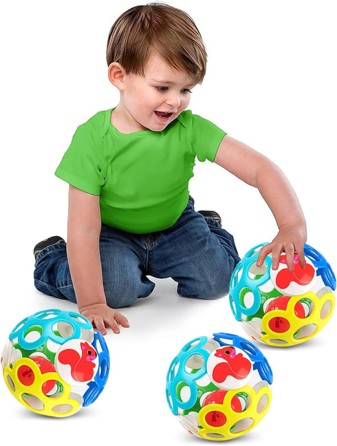 6-12 Months Infant Easy Grip Rattle Ball Toys, Sensory Balls for Newborns to Practice Hand Grip Skills