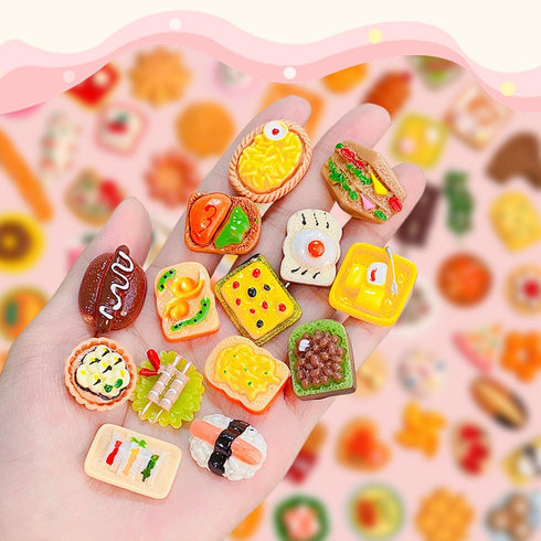 Thildani 80 1:12 Set Pcs Mini Food Miniature Dollhouse Accessories - Scale Small Doll Food Decor Mini Kitchen & Tiny