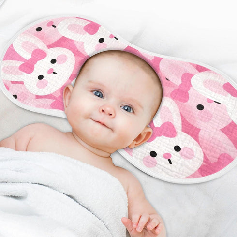 tplaotee 22x11in Cartoon Cute Rabbit Pink Cotton Baby Burp Cloth Good Absorbent? Baby wash Cloth for Babies Girls