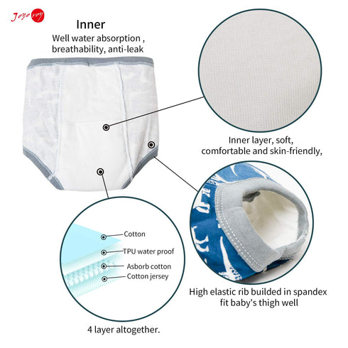 Joyo roy 6Pcs Potty Training Underwear for Boys 18-24 Months, 100% Cotton Absorbent Pants with Potty Sticker Chart