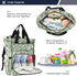 SUABO Backpack Leaf and Flower Pattern Baby Diaper Bag Large Bag Waterproof Travel Diaper Bags for Moms and Dads