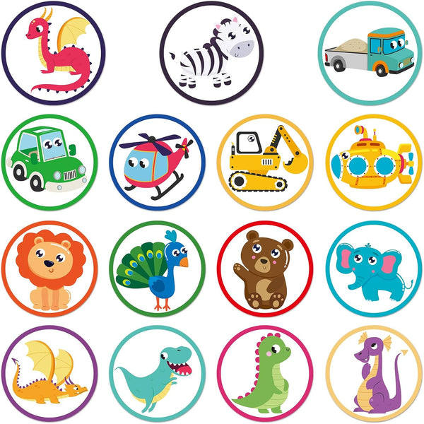 Tinoaly 30pcs Potty Training Stickers, 15 Patterns Animal Color Potty You Pee on