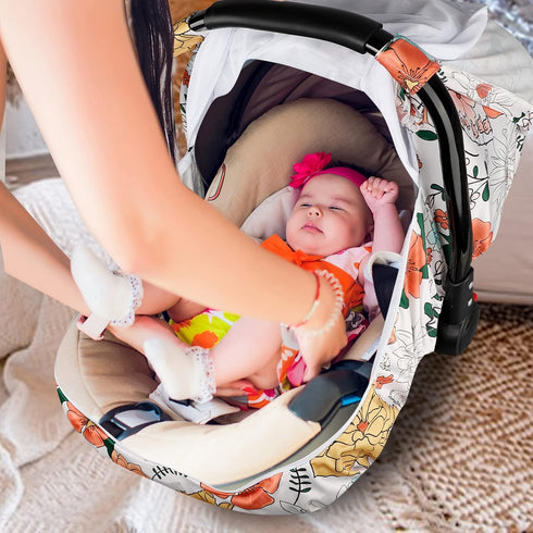 Pea Pod Car Seat Covers for Babies - Breathable Mesh Canopy with Kick-Proof, Soft Stretchy Protection - Newborn