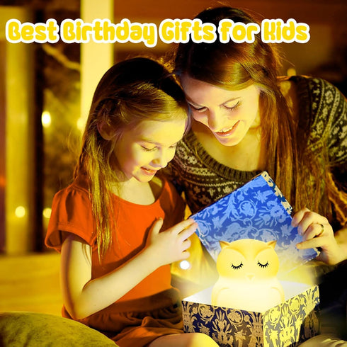 Dimming 9 Baby Night Light for Car Seat- Function Colors Changing Eye Caring Portable Rechargeable & Timing Bedside