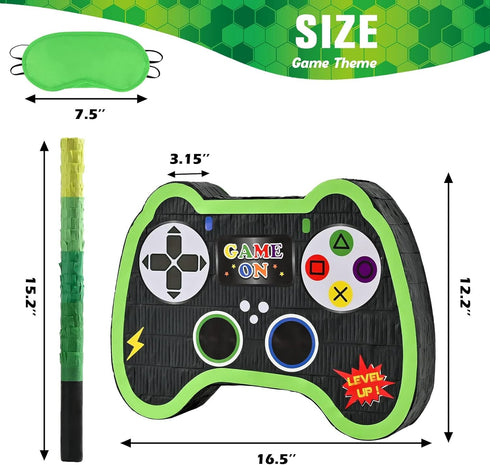 WERNNSAI Video Game Controller Piñata Bundle with Blindfold and Bat for Kids Gaming Theme Birthday Party