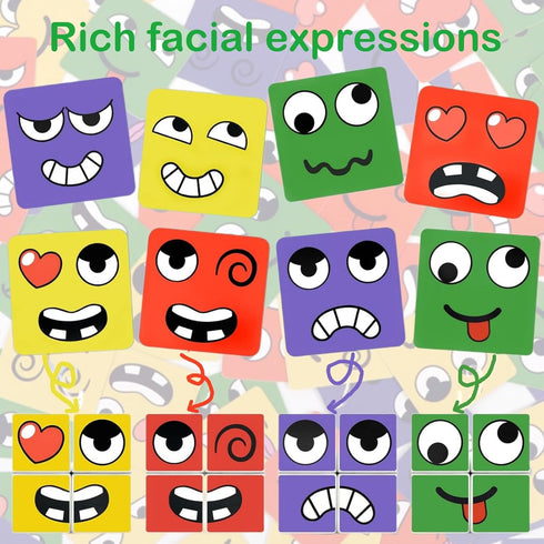 Face Changing Magic Cube Game, Educational Puzzles Toy for Child & Adults, Family Board Games