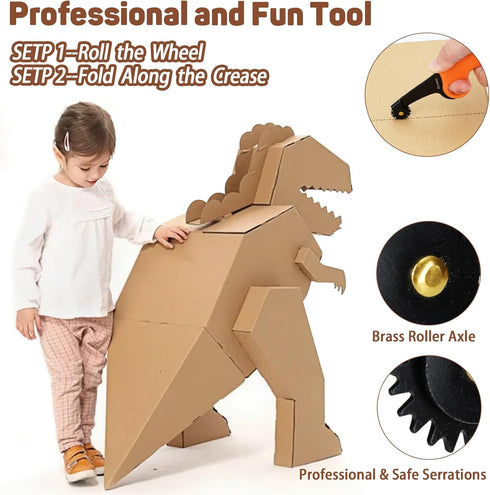 Kids Cardboard Construction Tool Kit - 2-Piece Corrugated Craft Tools Set for Boys & Girls