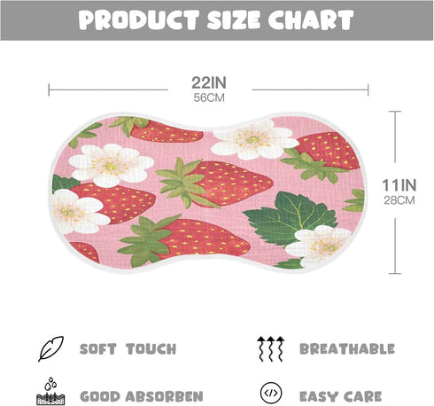 Zhirexin 4Pack JUZIHAI Strawberry Baby Burp Cloths Soft Cotton Burp Rags,Super Absorbent Burp Cloth Bag for Newborn