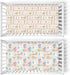 Summer 52x28In 2 Pack Bright Beach Girly Baby Crib Sheets for Girl Tropical Lemon Palm Tree Seashells Soft Snug Fitted
