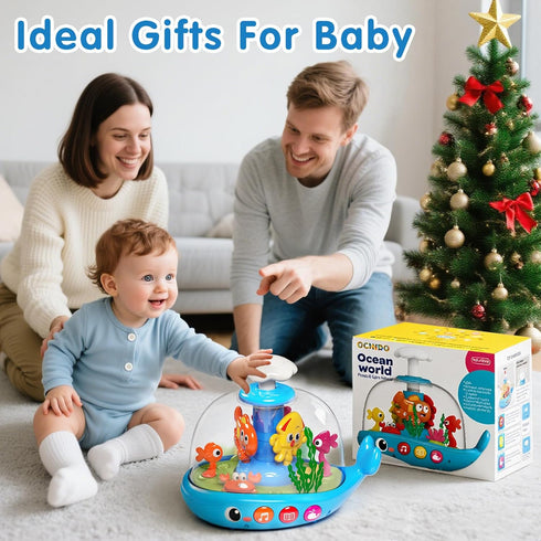 6-12 1 1st 6 7 8 9 10 11 12Month Baby Toys Months, Press & Glow & Spin Infant Toys, Cause and Effect Baby Musical Toys