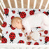 Sheet,52x28IN Pfrewn Crib Sheets for Boys Girls Red Ladybug Fitted Crib Sheet Fits Standard Crib Mattress Pads Stretch