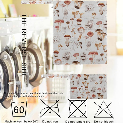 visesunny 2Pcs Hand Drawn Mushroom Wet Bag with Zippered Pockets Washable Reusable Roomy