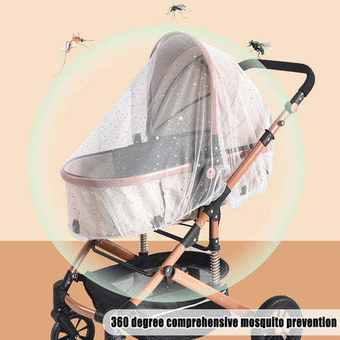 BQSAZHYJ yecwz002 Mosquito Net for Stroller,Baby Pram Net Portable Star Print Stroller Netting Cover Perfect Bug Net