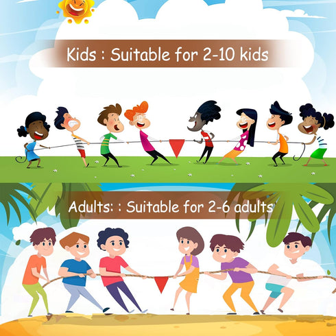 Outdoor Tug of War Rope for Kids and Adults - 20FT for Family Reunions, Birthday Parties, Team Building
