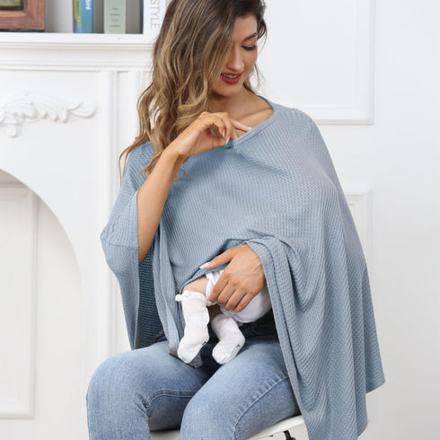 Cozy Knit Nursing Cover for Baby Breastfeeding, Organic Cotton Breastfeeding Cover, Warm Swaddle, Breathable and Soft